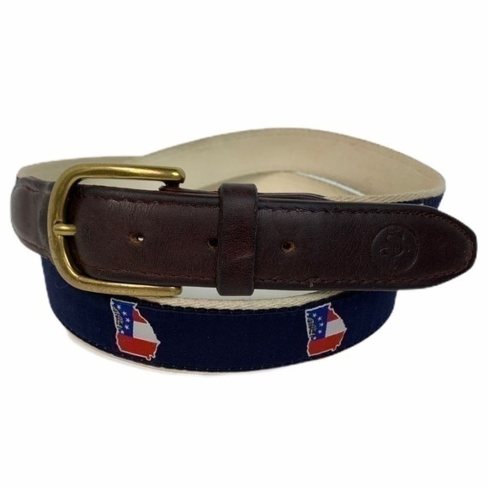 State Traditions Georgia State Flag Ribbon Canvas Belt